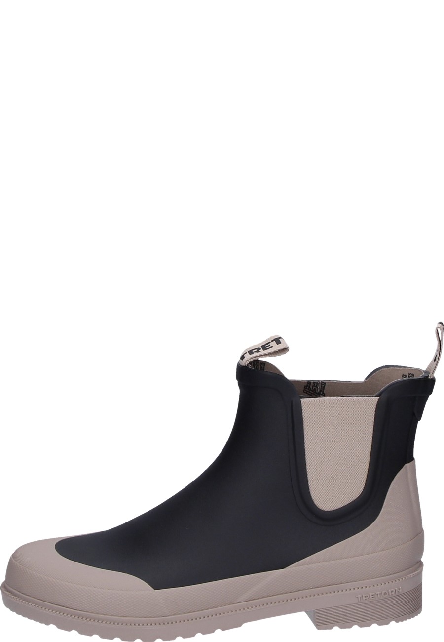 black rubber ankle boots