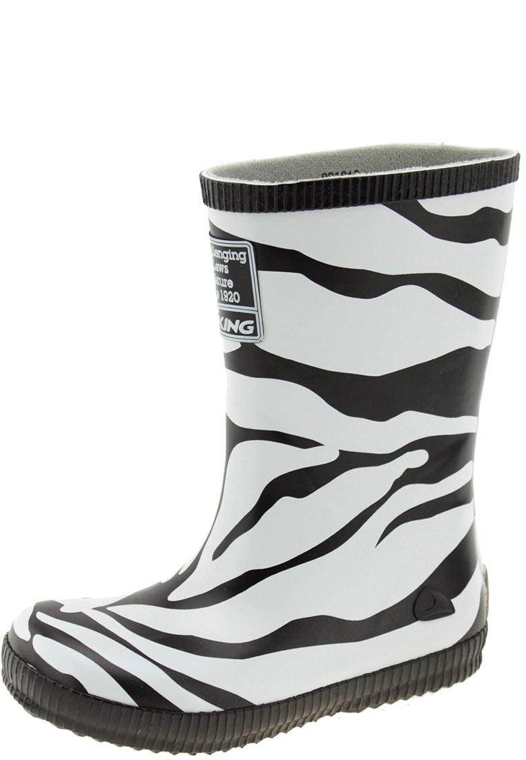Viking -Classic Indie Zebra Rubber Boots a trendy kids welly - Main Image