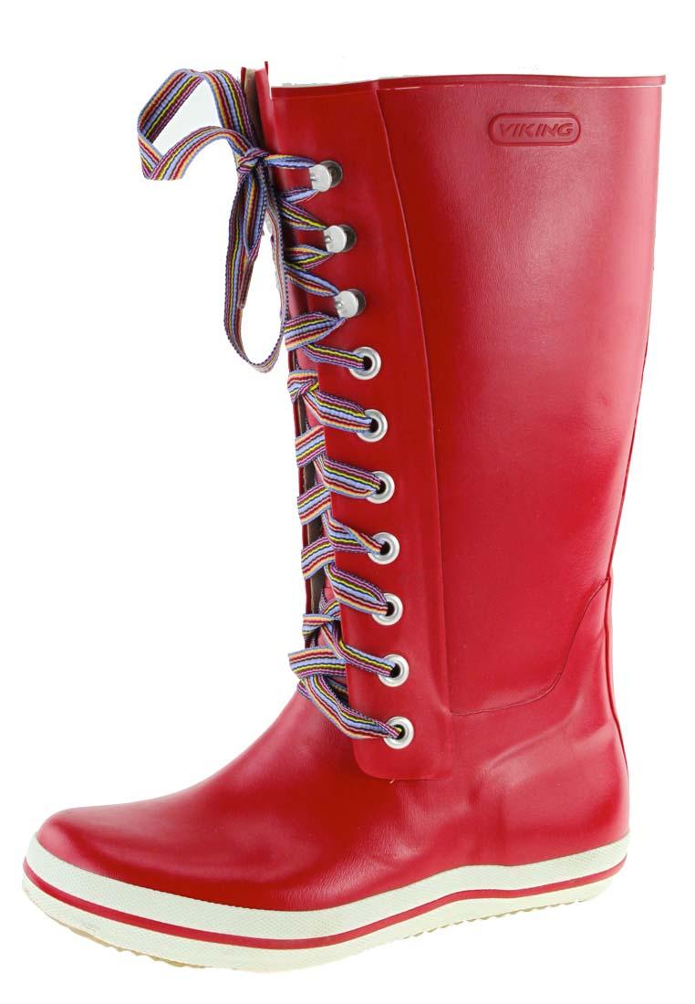 Retro red Striped Ladies Rubber Boots ladies rubber boots cheap