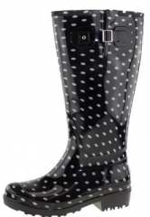 Wide Wellies Black Polka Dots Wellington boots with XL Wide Shaft Wide Wellies Black Polka Dots Wellington boots with XL Wide Shaft
