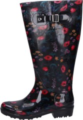 Wide-shaft rubber boots WIDE WELLIES RED FLOWERS Wide-shaft rubber boots WIDE WELLIES RED FLOWERS