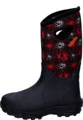 Fashionable ladies rubber boot ANNIE HIGH BLACK/RED by 