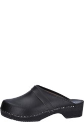 Wooden Clog made from leather with a classic block heel