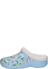 Light blue winter clog with tulip pattern from XQ Footw Light blue winter clog with tulip pattern from XQ Footw