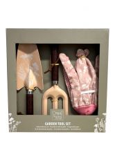 Esschert-Design 3-piece garden set green pink