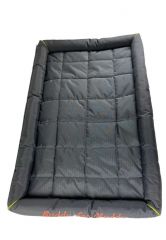 Fellafit dog mat with border -BUDDY FOR MUDDY- | Outdoor bed for dogs dark grey